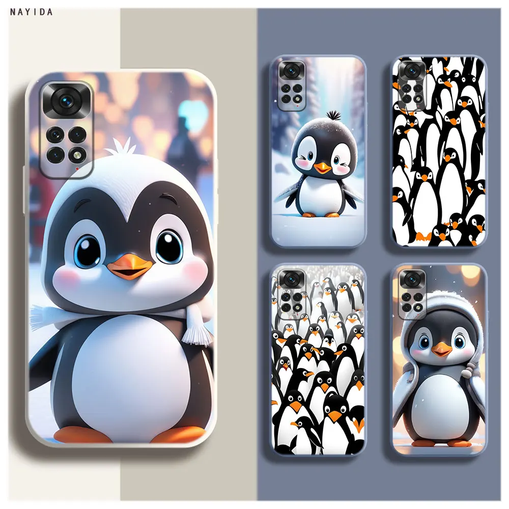 Soft Silicone Phone Case For Xiaomi Redmi Note 12 11 12S Pro Plus 12c 11a 4G 5G Original Cover Cute little penguin