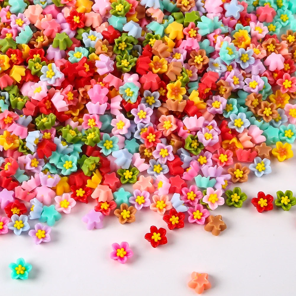 

100Pcs Mixed Nail Art Resin Cartoon Jewelry Flowers Series Charms Rhinestones DIY Craft For Nail 3D Decorations Jewelry
