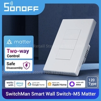 SONOFF M5 Matter 120 Type SwitchMan Smart Wall Switch eWeLink-Remote Two-way Control for Smart Home with Alexa Google Apple Home
