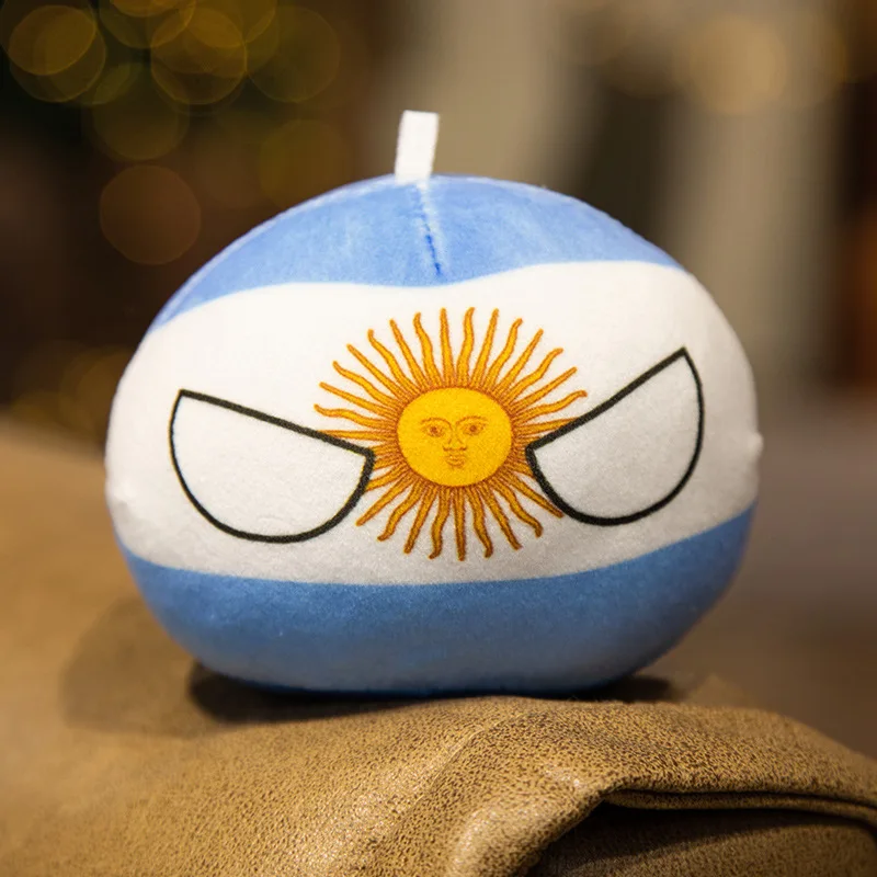 10cm 51 Styles Country Ball Plush Toy Polandball Pendant Country Flag Ball Gifts for Children Argentina Countryball Stuffed Doll