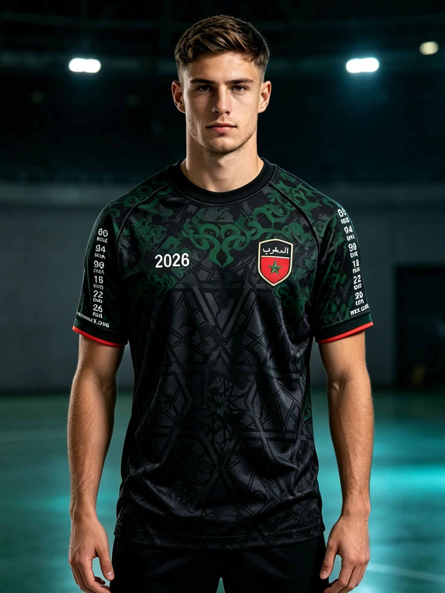 Summer New Morocco Soccer Jersey Black Green Short Sleeve Football Shirt Unisex Fan Sport Top Casual Breathable Family Kids Tees