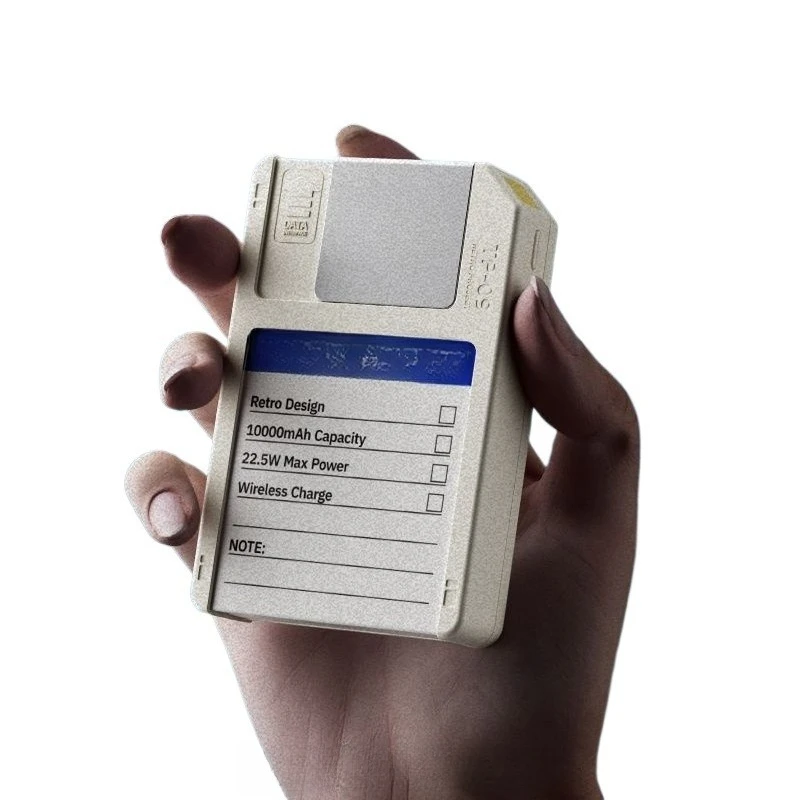 

Floppy disk magnetic suction wireless power bank with U disk fast charging large capacity mobile power supply