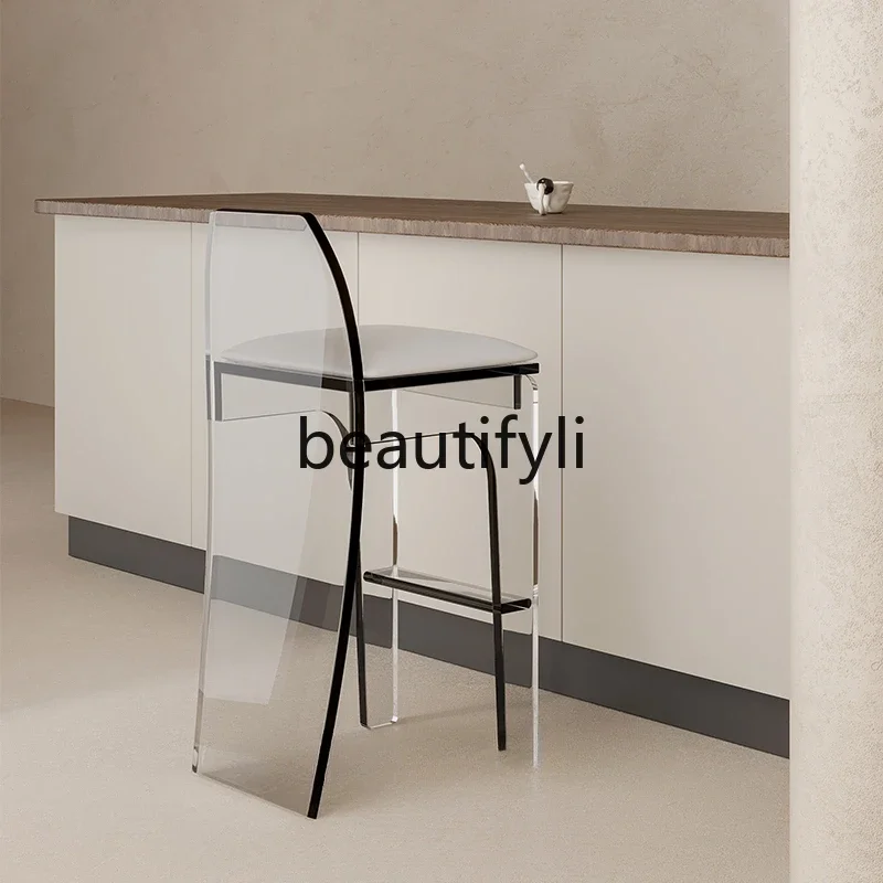 

Acrylic bar chair light luxury home modern simple island high stool