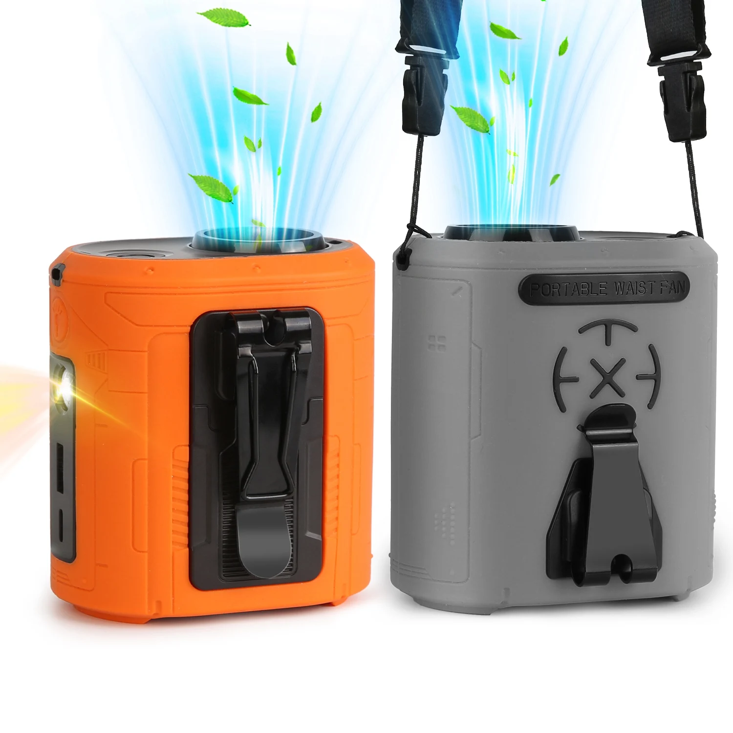 

Портативный вентилятор на пояс 5-в-1 с 5 скоростями, фонариком, аккумулятором 1500 мАч, персональный, носимый, турбо-вентилятор на ремень, без использования рук