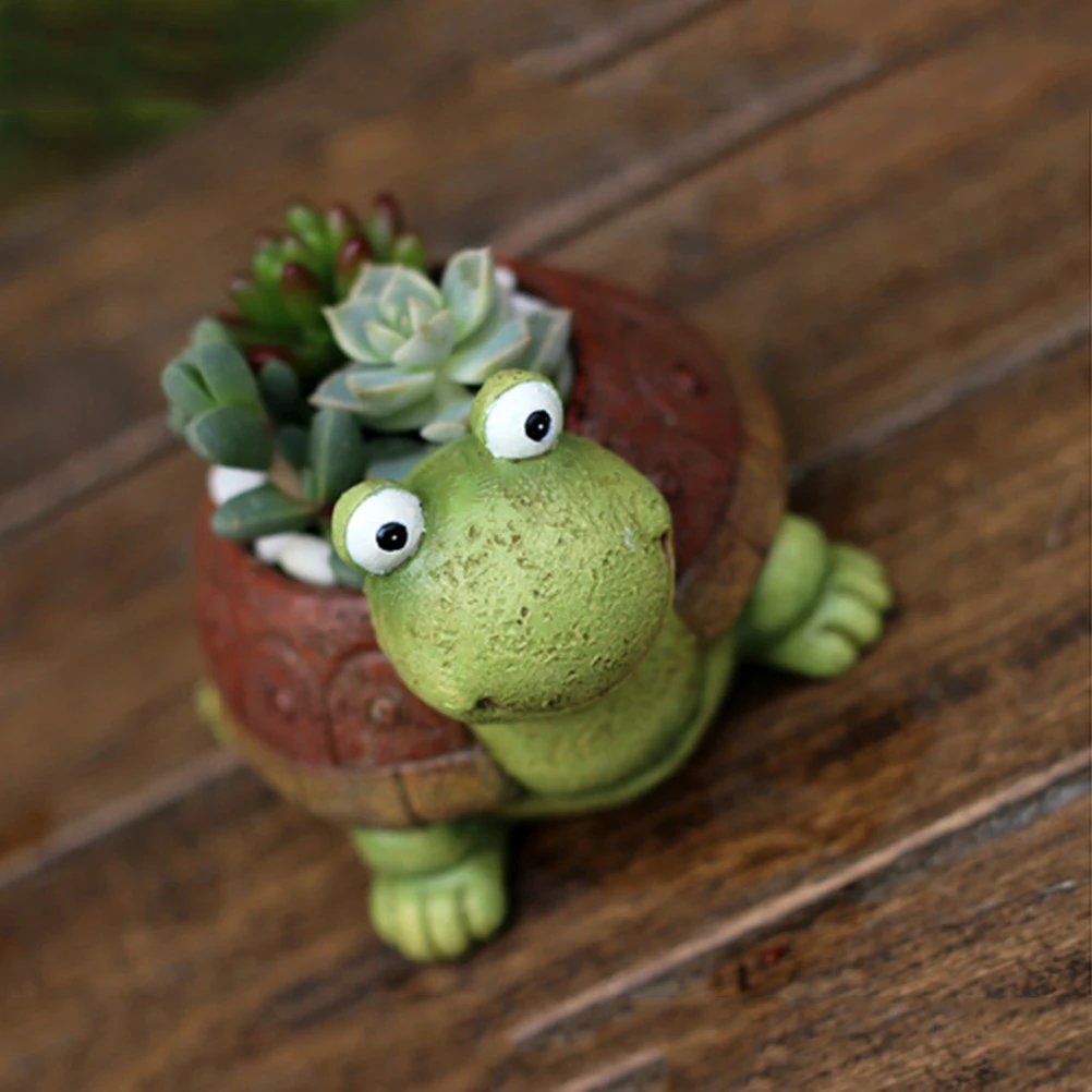 

2Pcs Mini Resin Succulent Planters Turtle Shape Flower Pots Decorative Plant Containers for Home Office Garden Desk Ornament