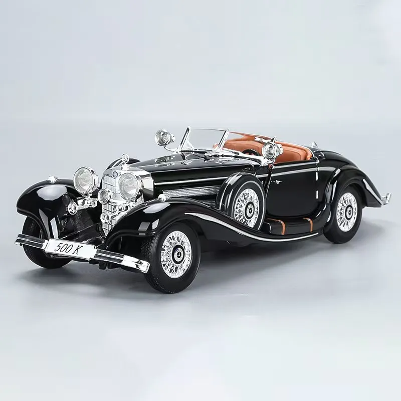 1:18 1936年メルセデスベンツ500Kクラシックビンテージカー合金製ダイ