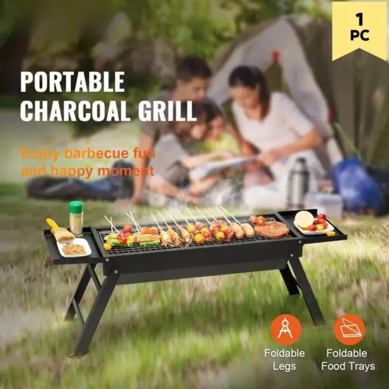 

1PC, portable barbecue grill, folding barbecue grill, outdoor camping, hiking, picnic trip