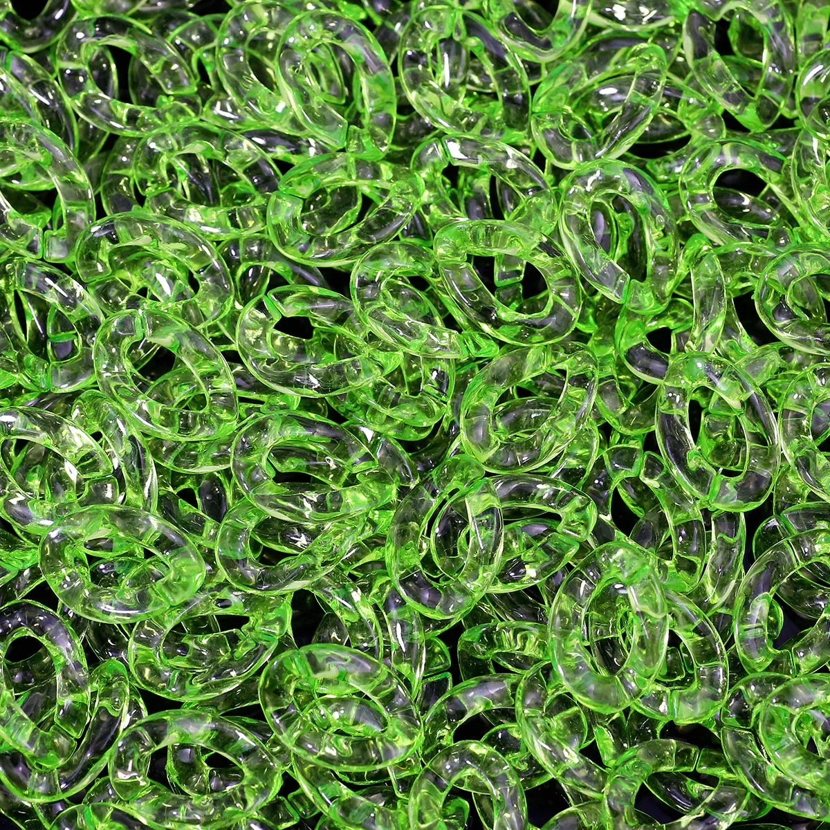 

50/100Pcs/lot Green Color Acrylic Twisted Buckle Chain Assembled Loose Rings for DIY Bag Chain Phone Connector Accessories