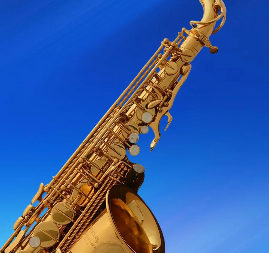 

2026 new39 Professional Golden Alto Eb Saxophone Engraving Bell High F# Sax W/Metal Mouth