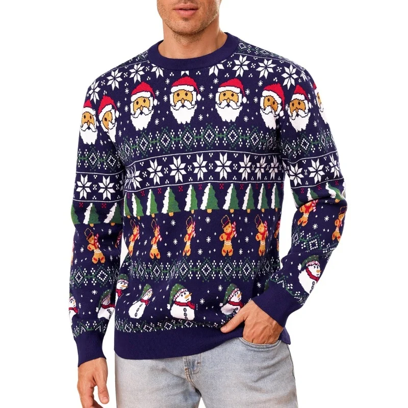 산타 클로스 사슴 패턴 후드 남성용 크리스마스 스노우 3D 프린트 풀오버 가을 여성 후드 긴 소매 O넥 스웨트셔츠