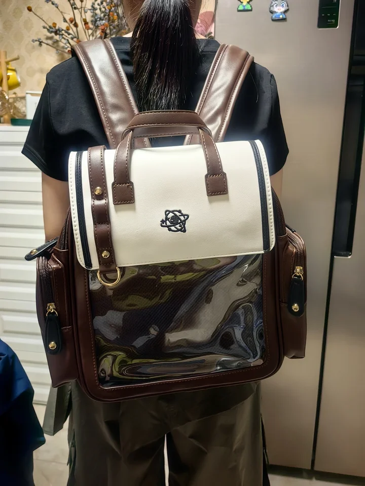 Original Design Unisex Cute School Bag College Students Cute Cartoon Anime Cotton Doll Backpack Large Capacity Pain Bag Bookbag