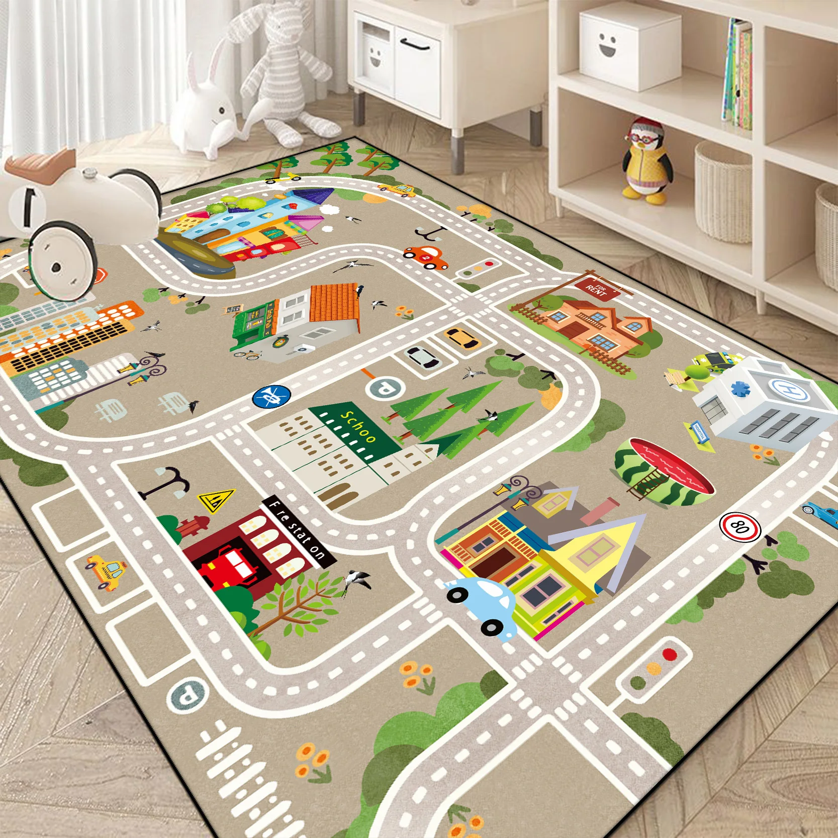 

Children Play Game Rug Bedroom Decoration Large Carpets Child Room Bedside Soft Carpet Boys Study Room Floor Mat Washable