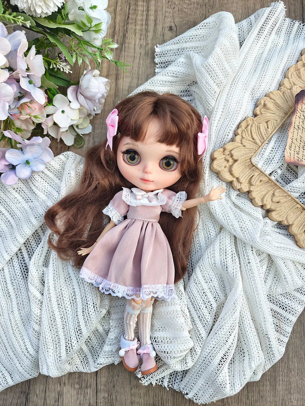 Ropa para muñecas Blythe, juguetes para muñecas ICY DBS Blythe para niñas, vestido de princesa rosa OB22 OB24 AZONE, accesorios