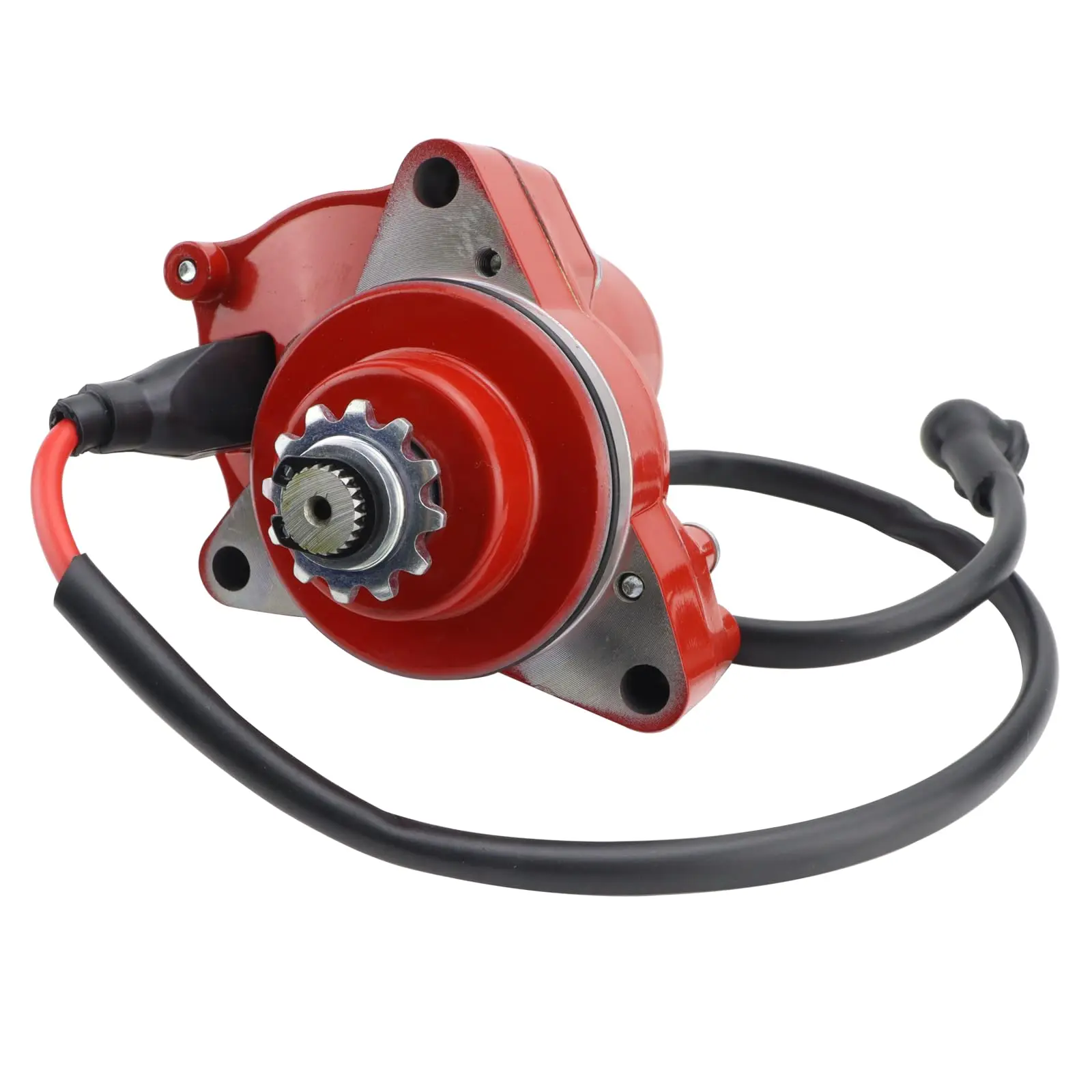 Red spray paint 3 Bolt Starter Motor with connecting wires or 50cc 70 cc 90cc 100 cc 110cc 125 cc ATV Dirt Bikes Go Karts TAOTAO