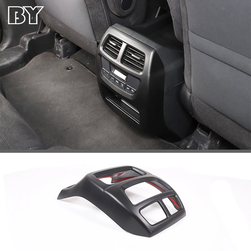 For Honda Pilot 2015-2022 Car Rear Air Vent Anti-kick Cover ABS Matte Black/Carbon Fibre Auto Interior Accessories