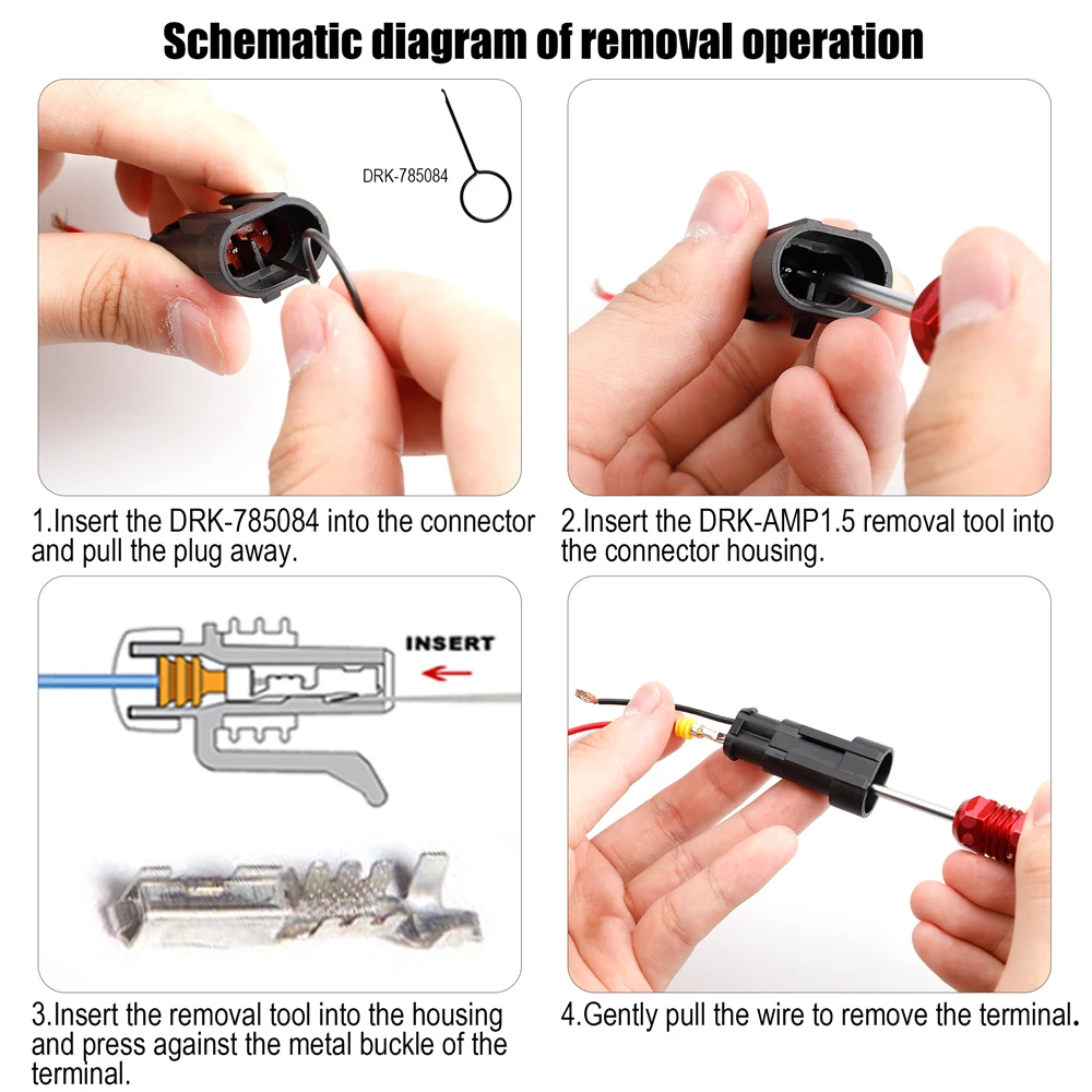 JRready ST5226 Removal Tool KIT Include DRK-AMP1.5 Removal Tool ,Extraction Tool for AMP Superseal 1.5mm Series, Multilock Serie