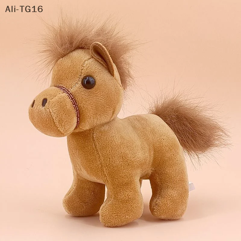 Simpatico cavallo peluche portachiavi cartone animato morbido peluche bambola ciondolo chiave auto zaino decorazione borsa