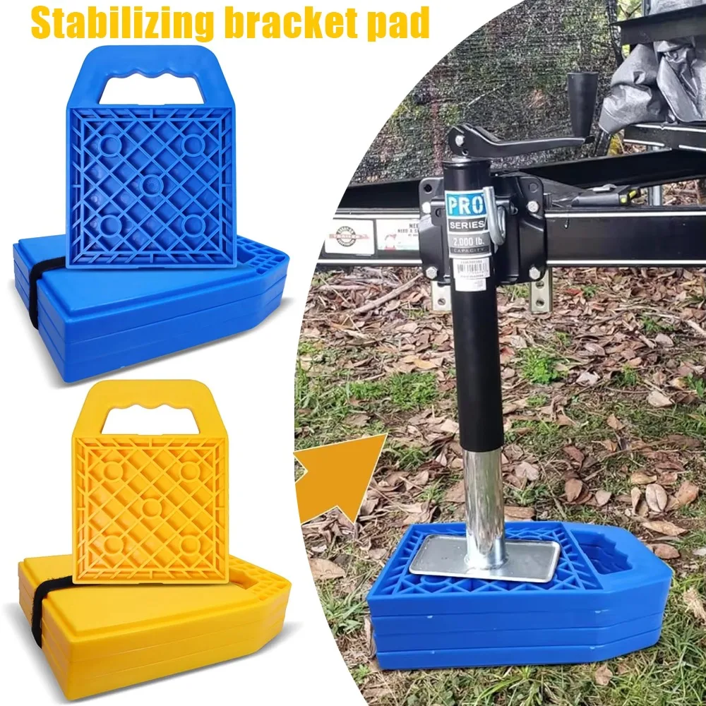 4 Pcs Jack Pad Prevent Jacks Sinking Anti Slip Weather Proof Leveling Stabilizing Jack Block Pad for Camper Caravan Trailer