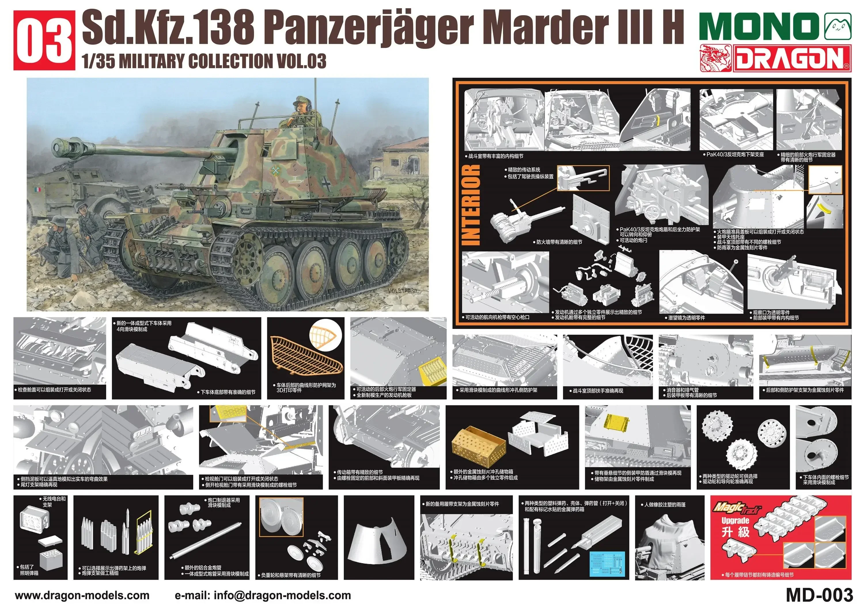 

DRAGON MD-003 1/35 Sd.Kfz.138 МОДЕЛЬ Panzerjager Marder III H