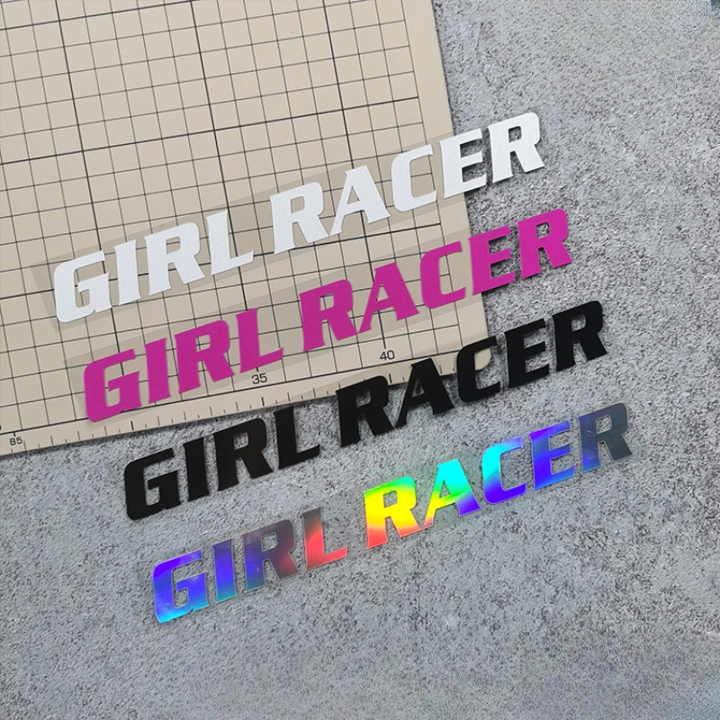 GIRL RACER Motorcycle Stickers Car Window Bumper Decoration Motorbike Front Cowl Fuel Tank Side Fairings Helmet Vinyl Decals