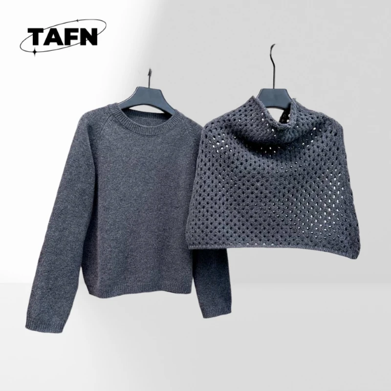 

25 Popular Retro Cashmere Thermal and Windproof Casual Fashion round Neck High-End All-Matching Sweater All-MatchingA25215