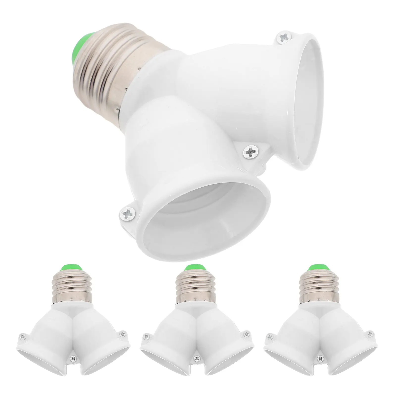 4Pcs E27 Lamp Socket Adapter Dualhead Converter Base Swivel Splitter for Home Office Lighting Lamp Socket Base