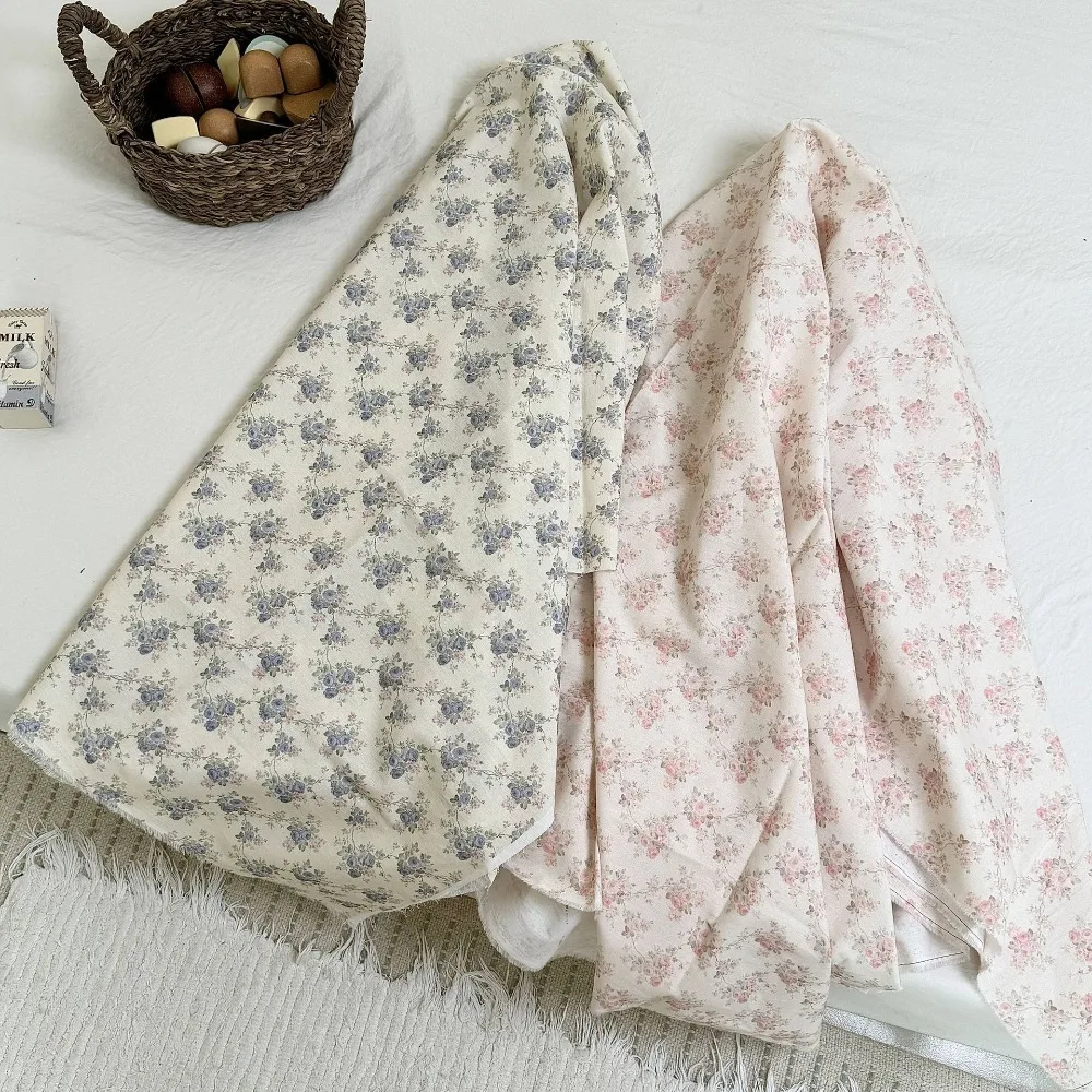 140x50cm Cotton 60s Imitation Active Digital Printed Fabric, Small Floral Pajamas Children's Clothing Women's Dress Sewing Cloth