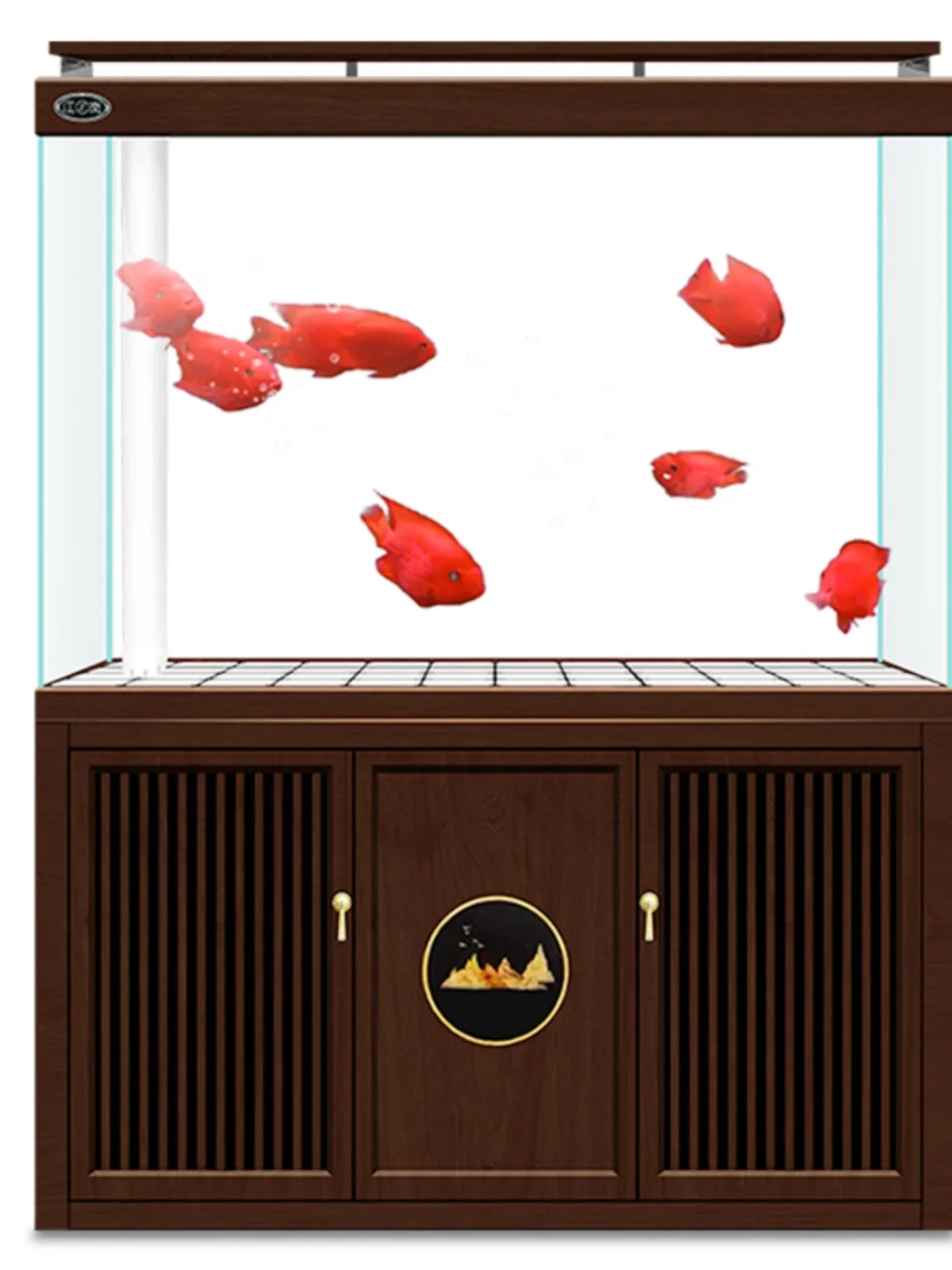 

Chinese Hall Fish Tank Super White Glass Office Floor Change Water Fish Tank Aquarium