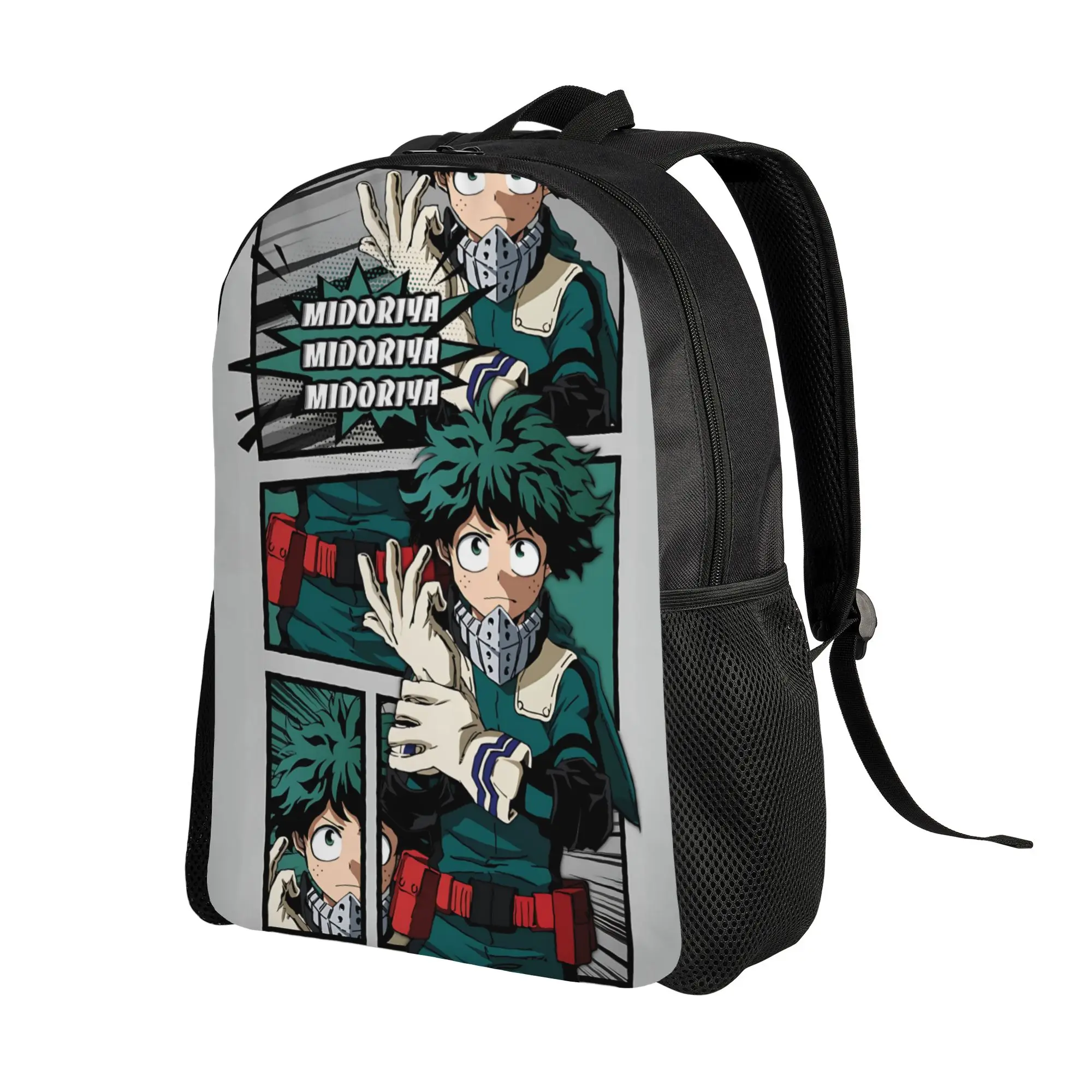 1Piece Backpack I won’t be a hero who’s always crying New School Year Laptop Bag Camping  My Hero Academia Midoriya Izuku
