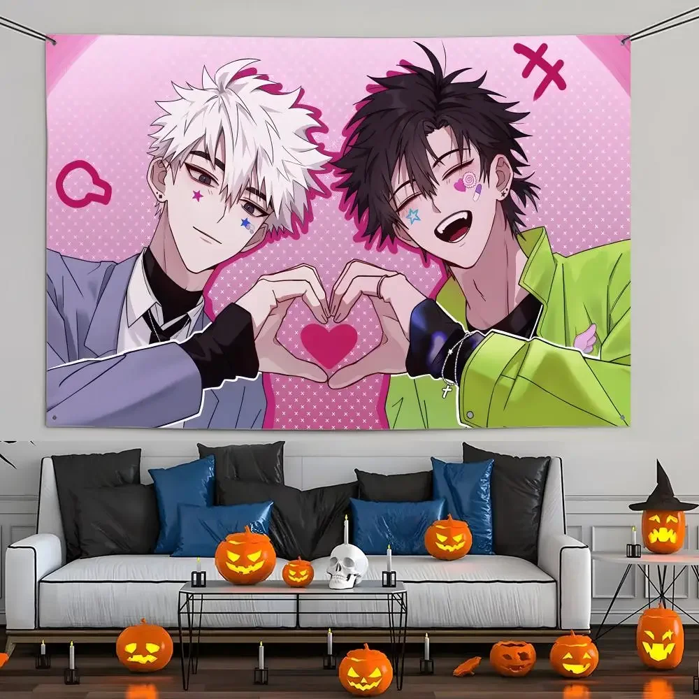 Hot Bl Anime L-link click Flags Aesthetic Wall Tapestry Printed Wall Hanging Living Room Party Outdoor Decor