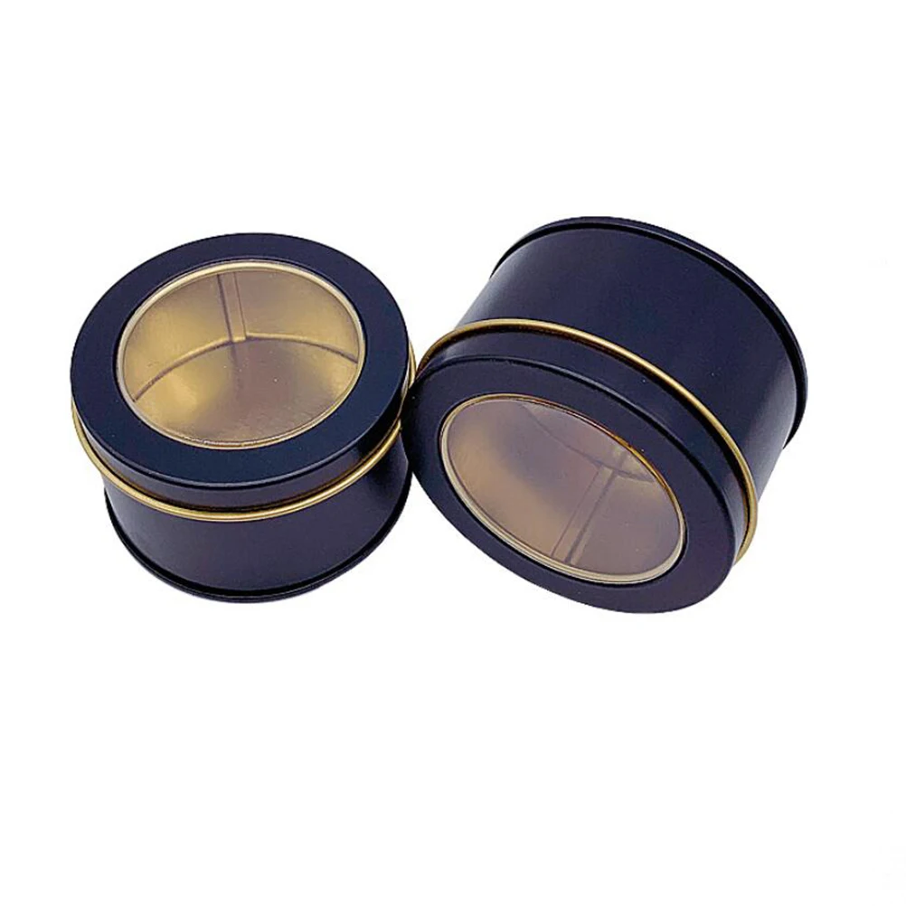 

4Pcs Black Packaging Iron Box Tea Canister Tinplate Container Sealed Cover Storage Kitchen Bar Home Office Use Eco Friendly