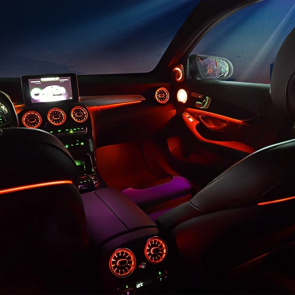 Für Benz C GLC Klasse Coupé W205 X253 C43 C63 2015-2021 3/12/64 Farben LED Ambientebeleuchtung Turbinen-Auslassdüse Auto-Zubehör – Detail 25