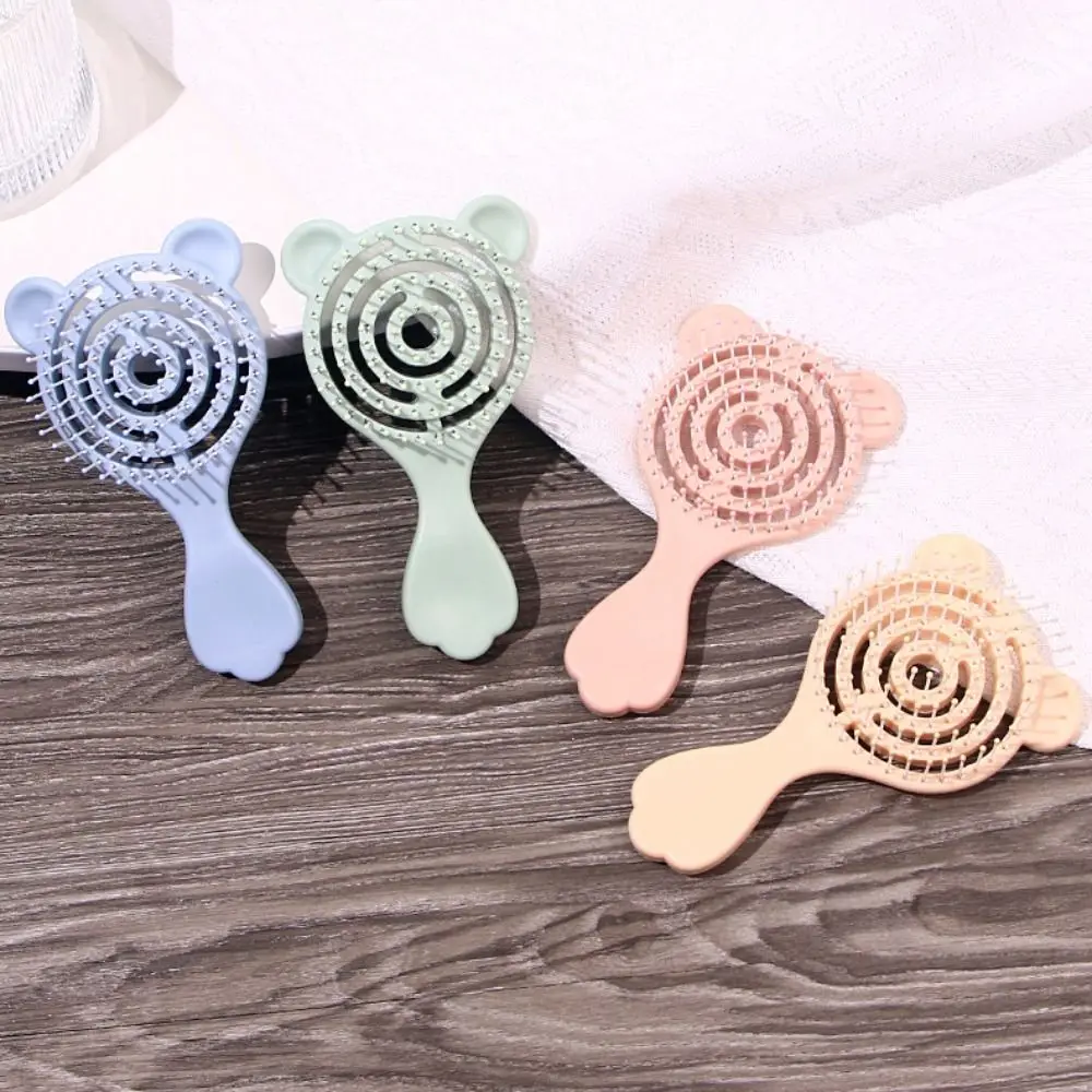 Wet and Dry Children's Hair Combs Portable Soft Pins Styling Tools Hollow Ribs Comb Bear Styling Comb