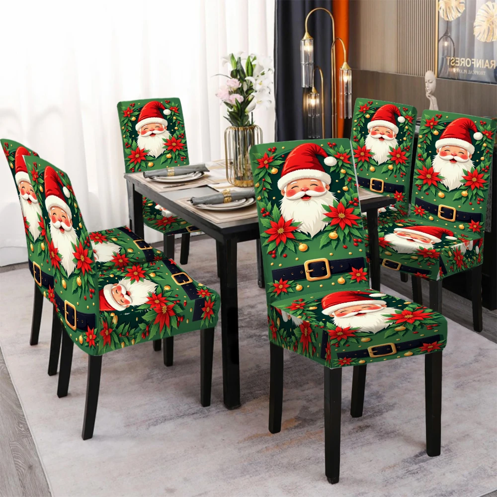 Christmas Dining Chair Covers Removable Kitchen Parsons Dining Chair Covers Santa Claus Design For Christmas Celebrations