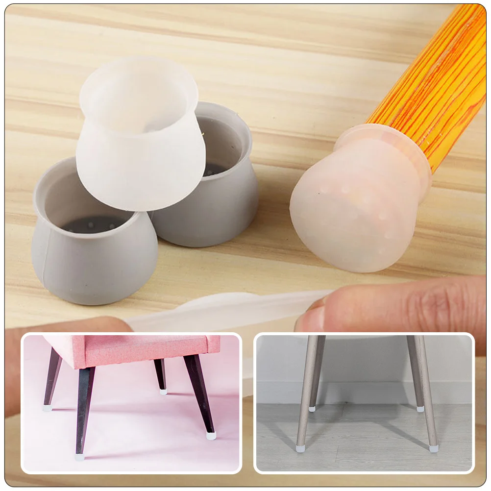 

50Pcs Silicone Table Leg Protectors Chair Feet Sleeves Shockproof Wear-Resistant for Home Anti-Slip Floor Mat Chair Leg Covers