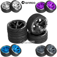 1/10 RC Racing Wheels Tires Metal Wheel Rims Hub12mm Hex for 1:10 RC On Road Car Tamiya TT01 TT02 XV01 XV02 PTG-2 HSP HPI Kyosho