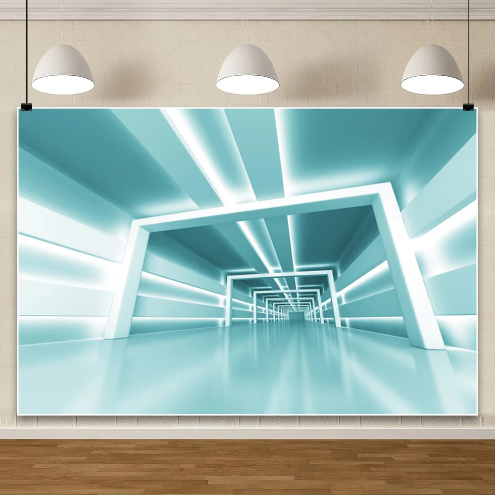 خلفية موضوع الفضاء المستقبلي ثلاثية الأبعاد للخيال العلمي للتصوير الفوتوغرافي المجسم للأحداث التقنية والأفلام خلفية الألعاب لالتقاط الاستوديو