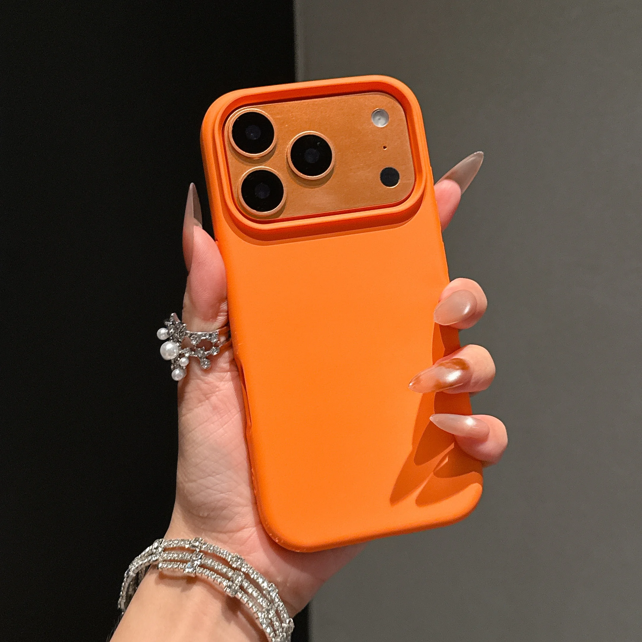 Original Flüssigsilikon Orange Farbe Hülle für iPhone 17 Pro Max 17 16 15 14 13 12 11 Pro Max Mini Plus rutschfeste Stoßstangenabdeckung