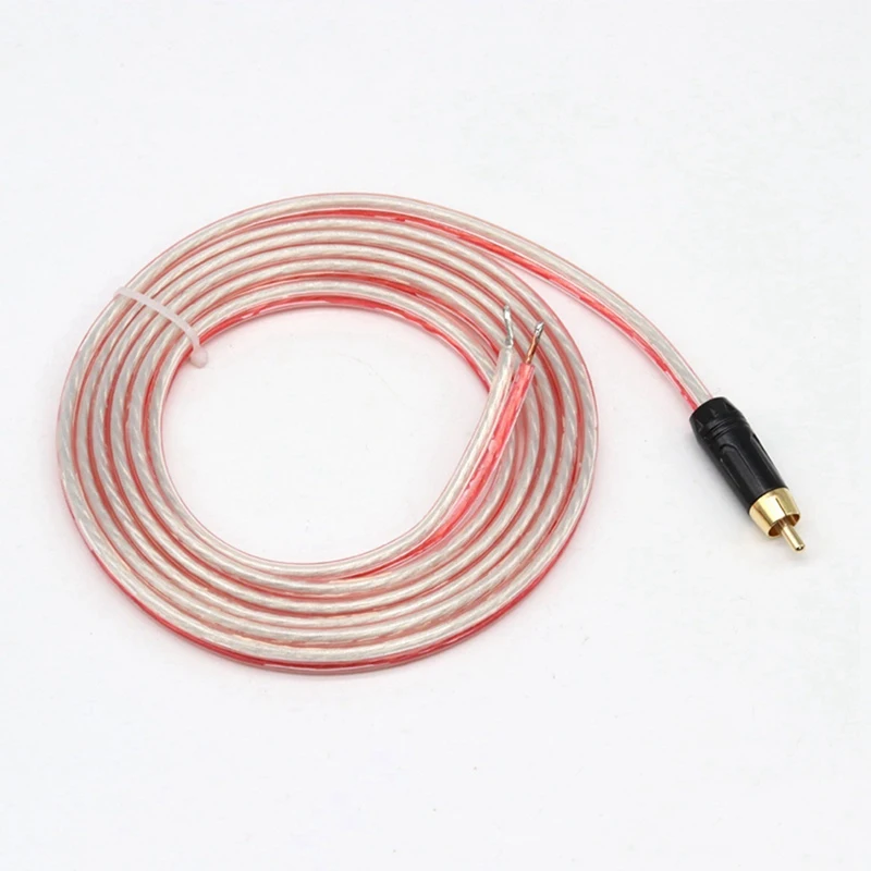 Hot 2X Replacement Repair Speaker Bare Wire Cable 5Ft With RCA Plug To Stripped Ends