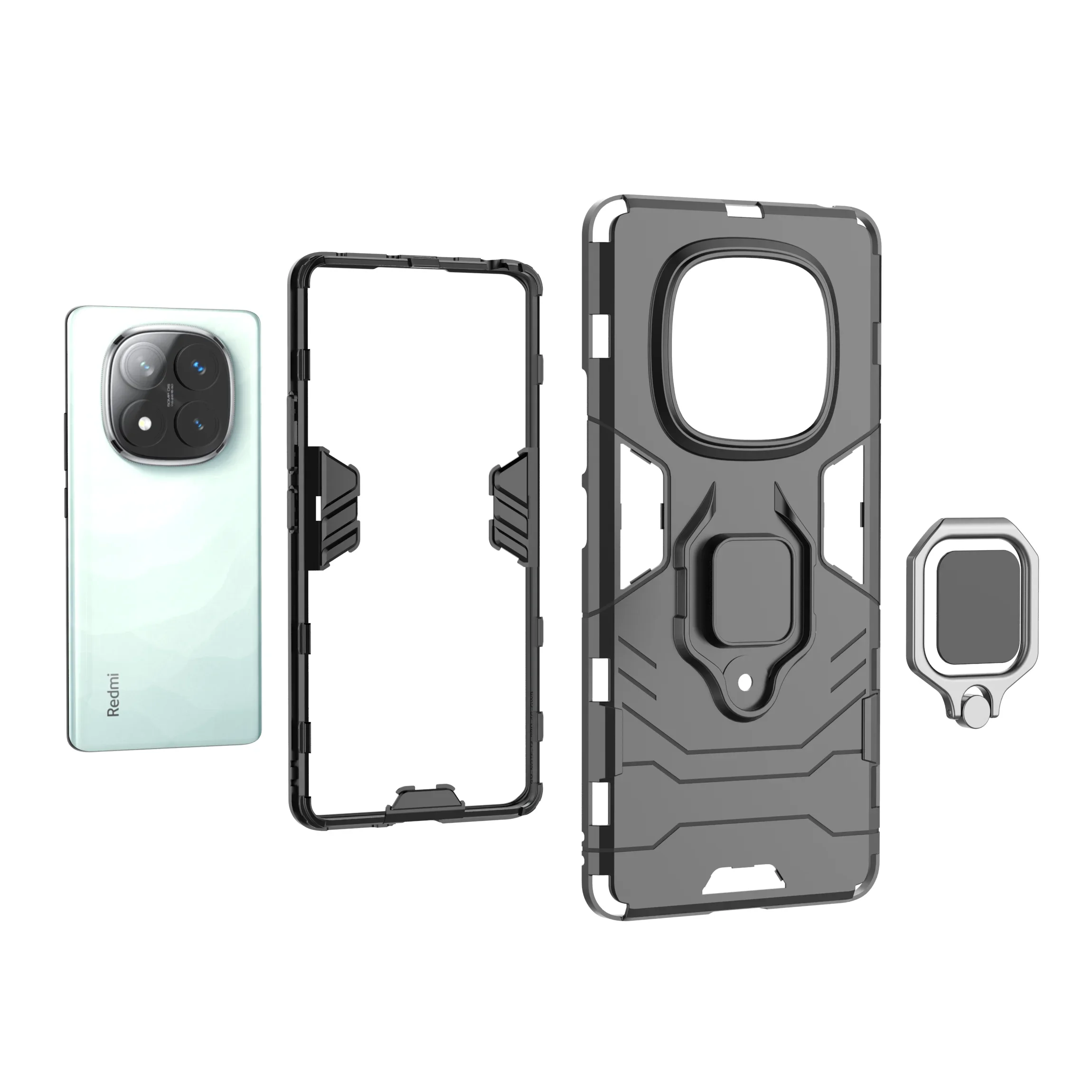 Per Redmi Note 14 Pro 4G Custodia Redmi Note 14 Pro Cover Coque Funda Armatura Anello per dito Custodia posteriore per PC Redmi Note 14 Pro Plus