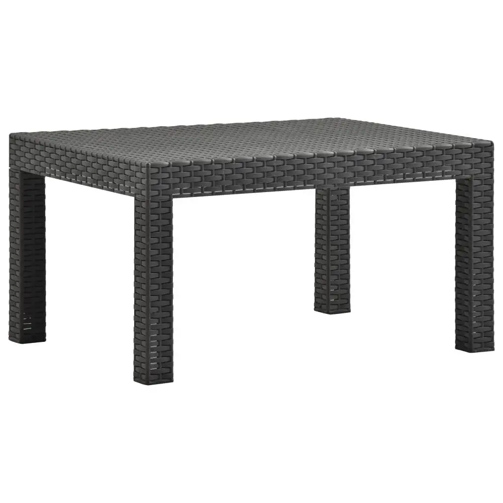 

22.8x22.8x16.1 Anthracite Patio Table - Durable PP Rattan Garden Furniture