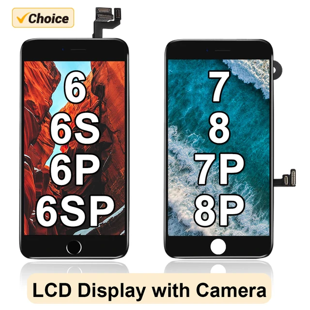Pełny zestaw ekranów do iPhone'a 6 6S 7 8 Plus 6P 6SP 7P 8P Wyświetlacz LCD Ekran dotykowy Digitizer Wymiana Pantalla + Aparat fotograficzny