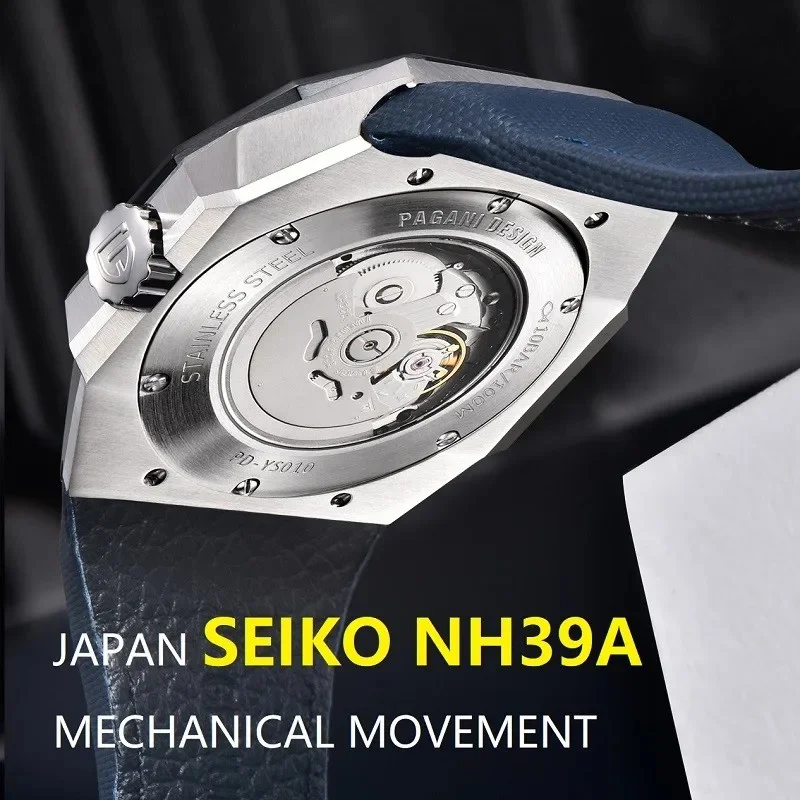 PAGANI DESIGN YS010 Men Automatic Mechanical Watch TMI NH39A Movement Sapphire Crystal Stainless Steel 100M Waterproof