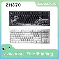 Zuohe Zh870 Mechanical Keyboard Three Mode Wireless Bluetooth RGB Hot Swap Gaming Keyboards Customized PBT Keycap Laptop Gift