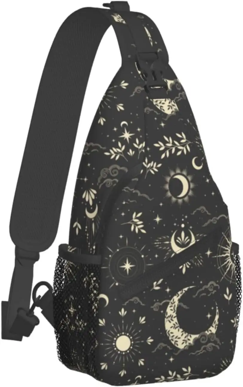 Bolso de hombro cruzado pequeño, mochila informal deportiva, sol, luna, Estrella