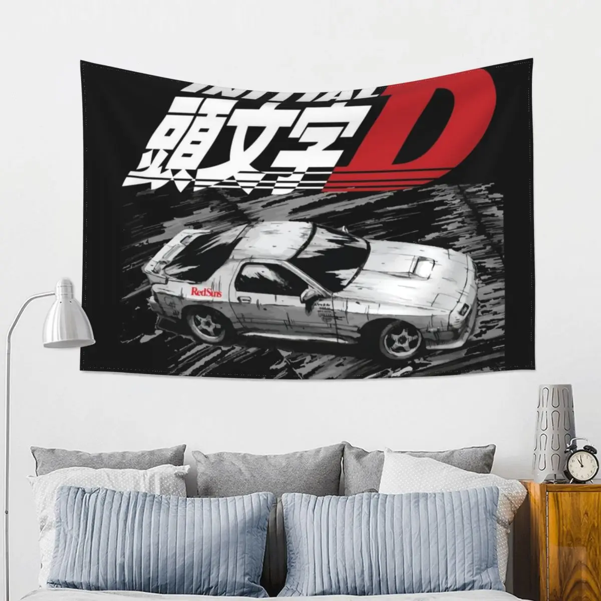 

Initial D FC RX7 Drifting - Ryosuke Takahashi RedSuns Tapestry Carpet On The Wall Christmas Decoration Tapestry