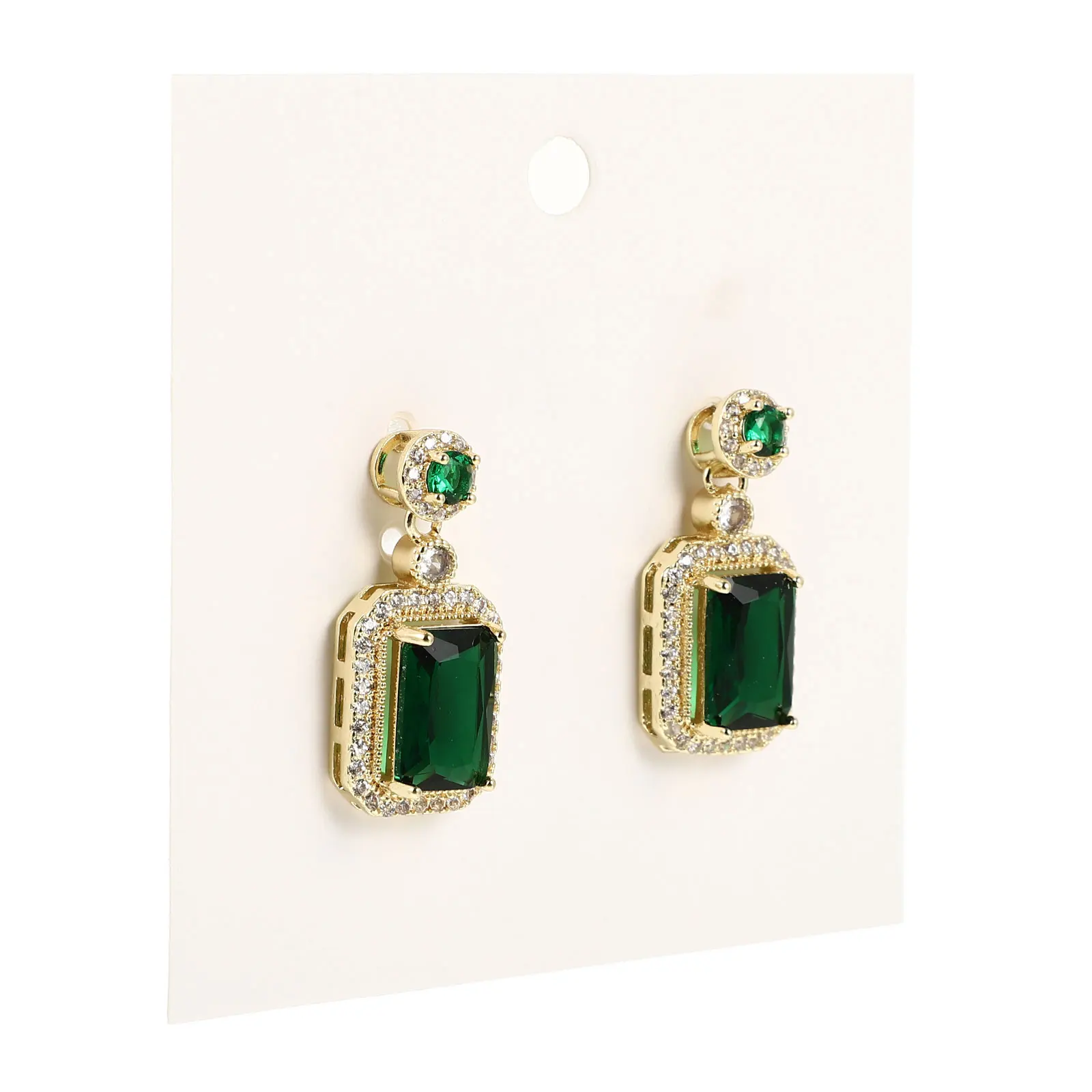 

1 Pair Zircon Earring Ear Fashion Green Ear Jewelry for Women