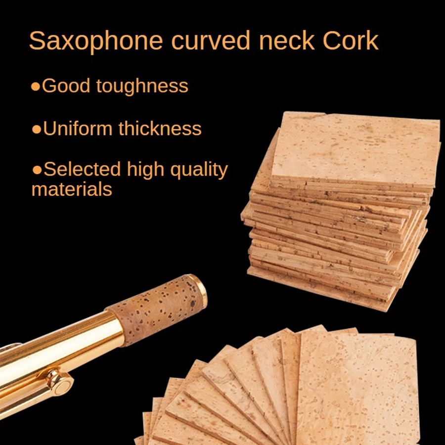 Saxophone Neck Curved Interface Corks for Alto/Tenor/Soprano Universal Sax Joint Cork Sheet Replacement Kit Woodwind Accessories