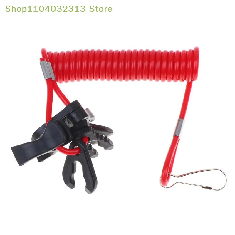 petiteJet Ski Kill Stop Switch Safety Lanyard 160cm Stretchable Universal Red with 6 Keys for Outboard Boat Marine Use