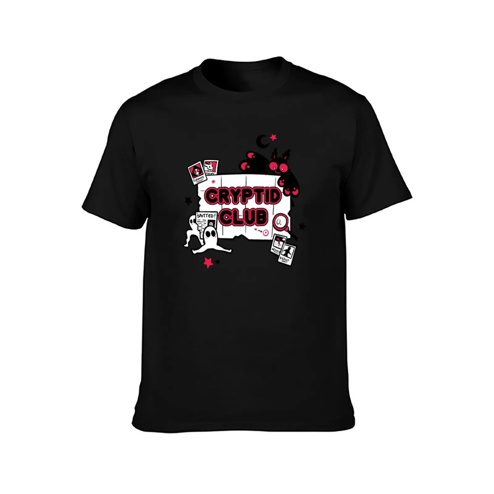 Cryptid Club T-Shirt Summer Casual Cotton Tee Oversized Streetwear Tops Vintage Graphic Print Loose Fit Short Sleeve